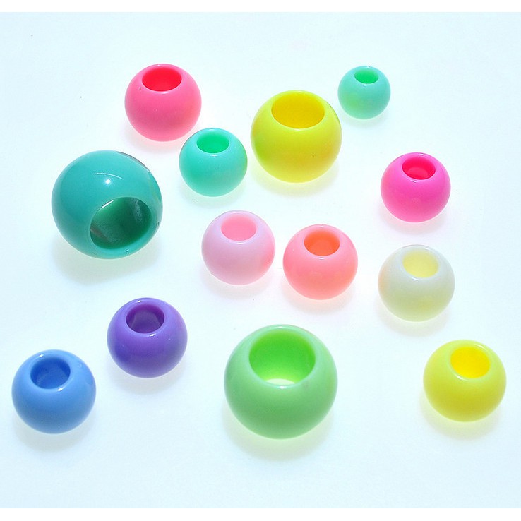 10-18mm Manik-Manik Bulat Bahan Akrilik Warna Permen Untuk Membuat Perhiasan