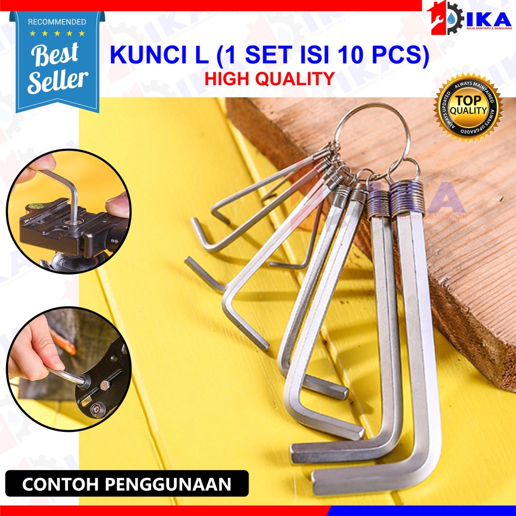 FREED KUNCI L SET HEX KEY RING 1 2 3 4 5 6 7 8 9 10 MM 10IN1 TOOLS