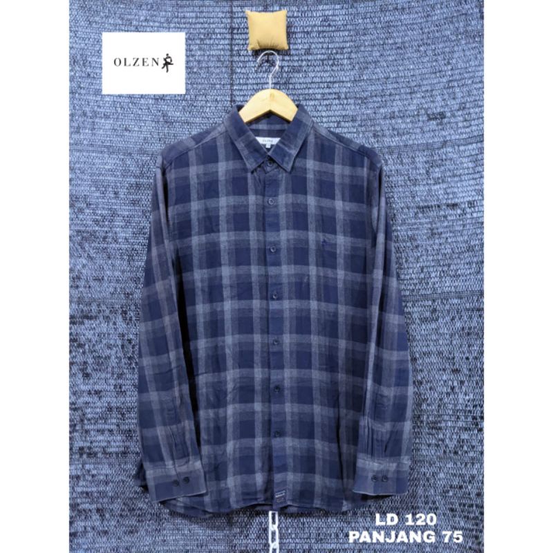 Kemeja flanel Olzen second original