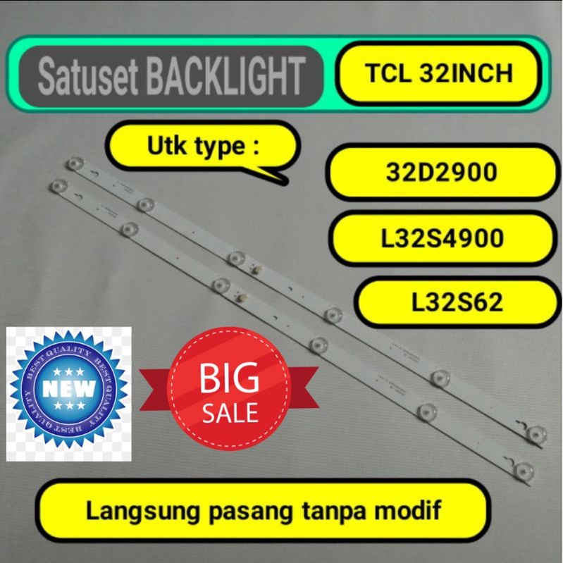 lampu backlight bl TCL 32d2900 L32D2900  L32s4900 L32S62 L-32D2900 L-32S4900 L-32S62