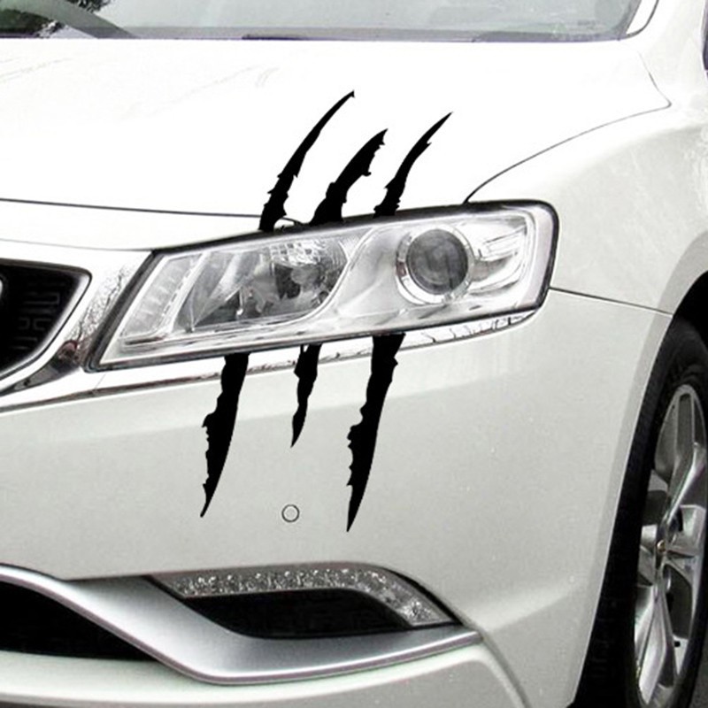 1 * Lucu Car Sticker Reflektif Rakasa Scratch Stripe Tanda Cakar Mobil Auto Headlight Dekorasi Vinyl