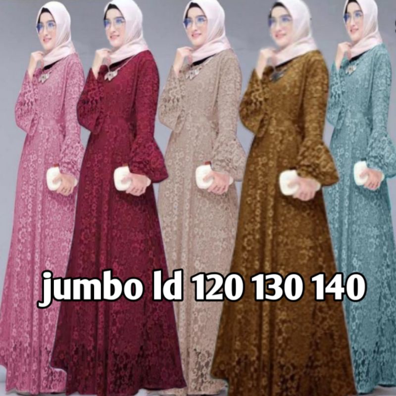 GAMIS BRUKAT PESTA MEWAH KONDANGAN TERBARU 2021 JUMBO LD 110-120-130-140