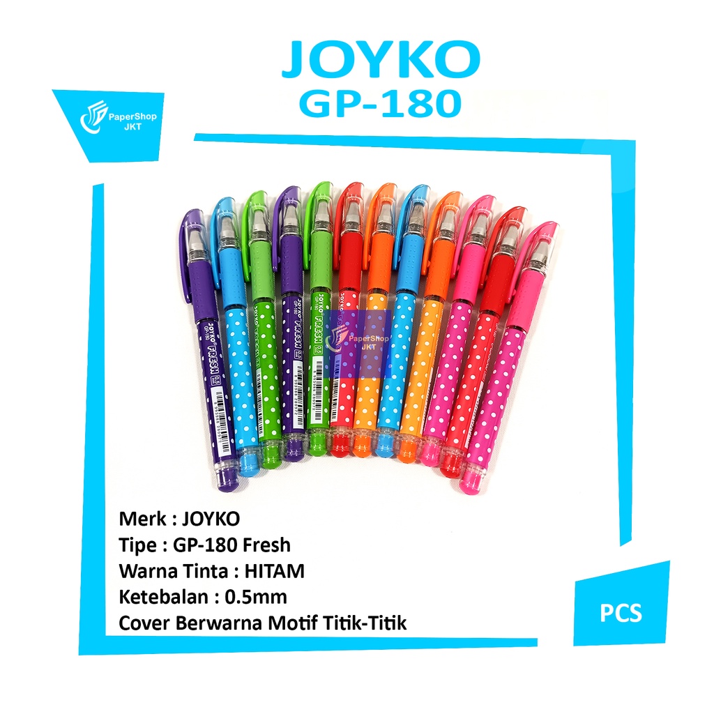 

JOYKO - Pulpen Gel Pen GP-180 Fresh 0.5mm - Pcs