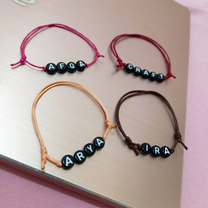 Gelang Nama Murah Bayi Anak Dewasa Tali Warna Warni PREMIUM