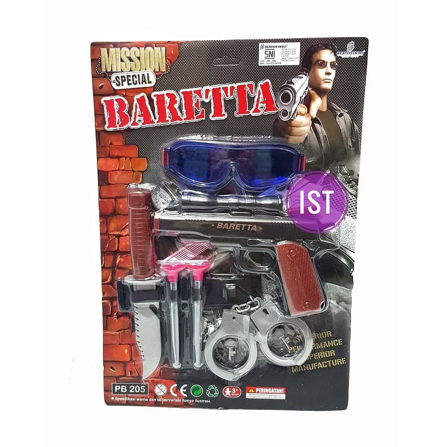 MWN.TOYS Mainan Tembakan Mission Special Baretta No.PB205