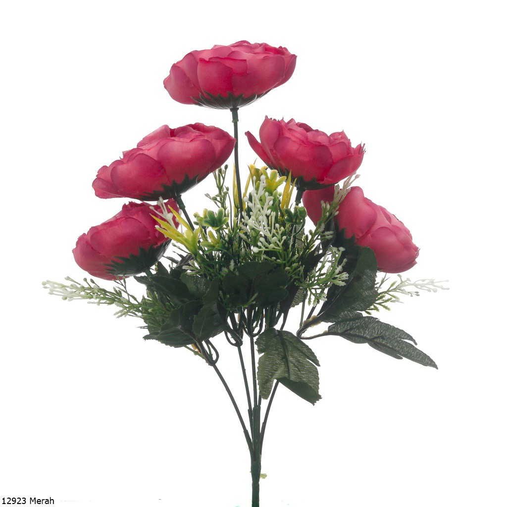 Bunga Plastik Peoni 1292-Merah