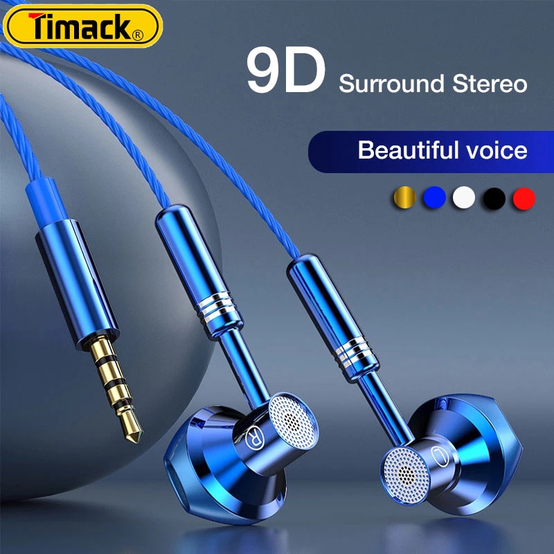 Timack® Super Bass Wired Earphone Headset AluminumAlloy Bass Stereo Earphone With Mic Hedset Gaming 