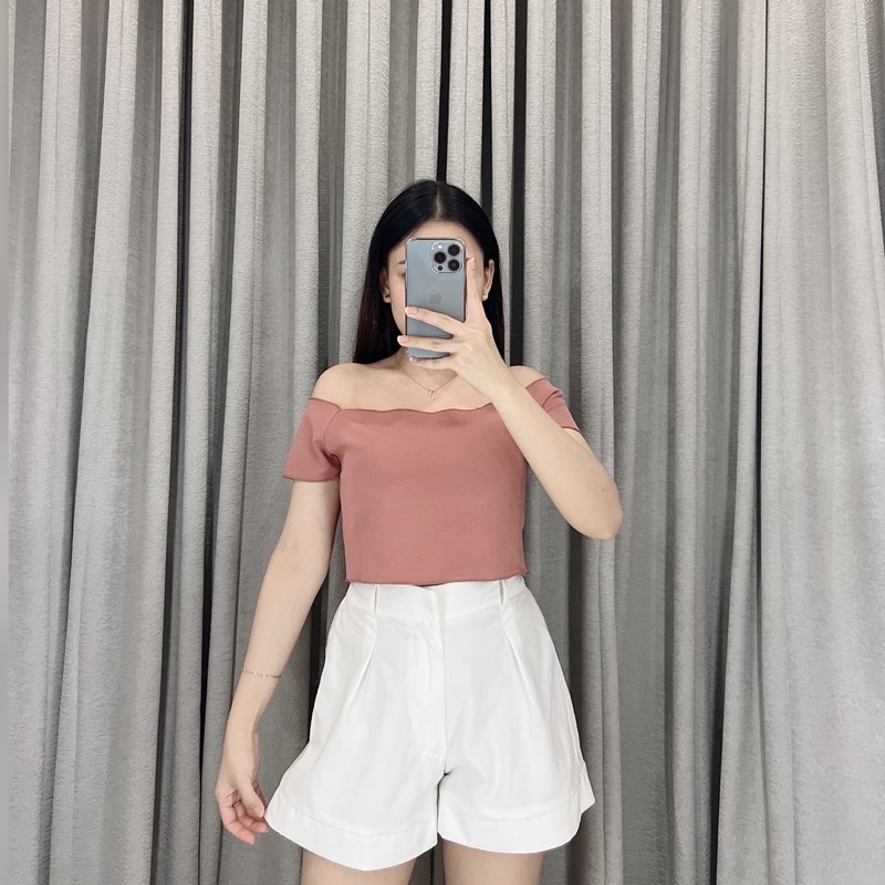 Crop top sabrina rib 049 | Sabrina crop | Atasan crop