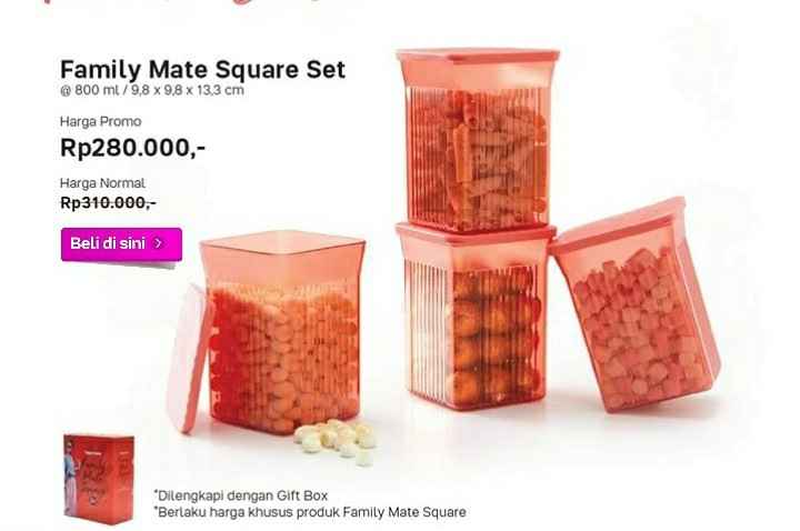 Family Mate Square 310k (4pcs) Ori 100%