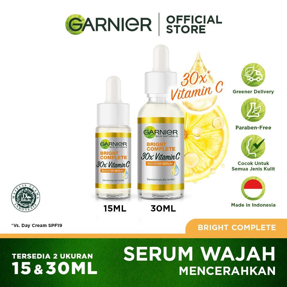 Garnier Bright Complete Vitamin C 30x Booster Serum Skin Care ( Cepat Cerahkan Noda Hitam )