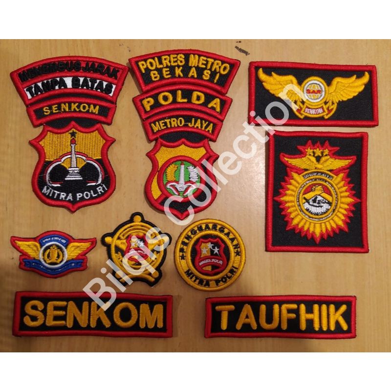 ATRIBUT SENKOM Mitra Polri bordir timbul 3D
