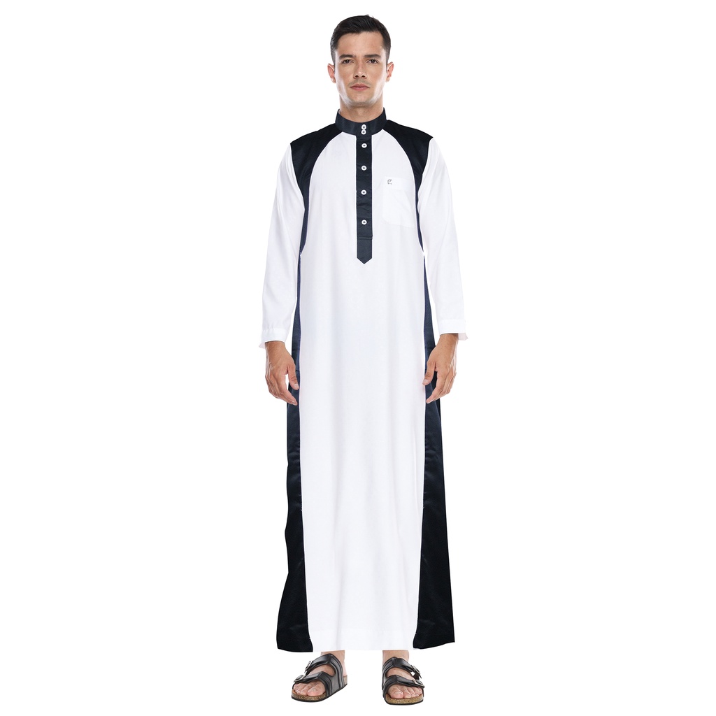 Gamis Pria Jubah Gamis Laki Laki seri Velvet Kombinasi Gamis Modern Gaya Casual Remaja dan Dewasa-1