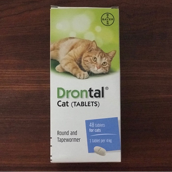 DRONTAL CAT 1 BOX ISI 96 TABLET / OBAT CACING KUCING 1 BOX ISI 96