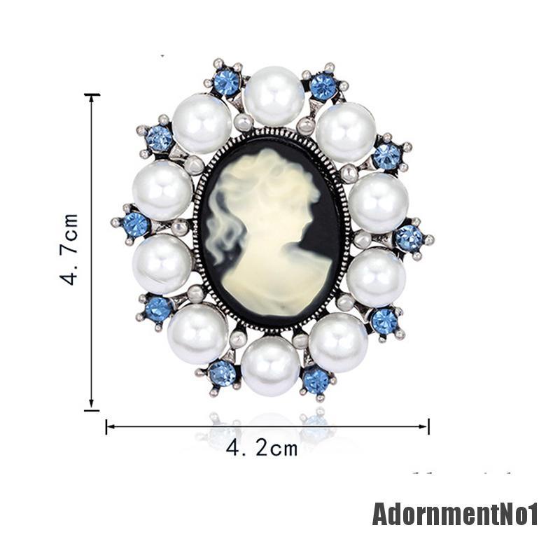 (Adornmentno1) 1pc Bros / Pin Gaya Victoria Motif Cameo Aksen Kristal Untuk Aksesoris Wanita / Pesta Pernikahan