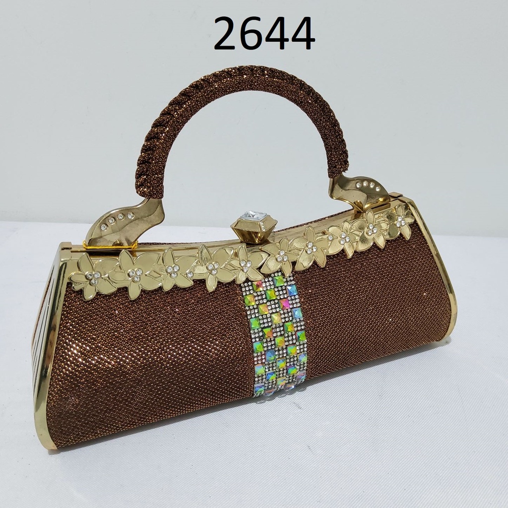 New! Clutch Pesta Farnell Cantik Bunga Permata Tas Kondangan Wanita Import 2605/2601