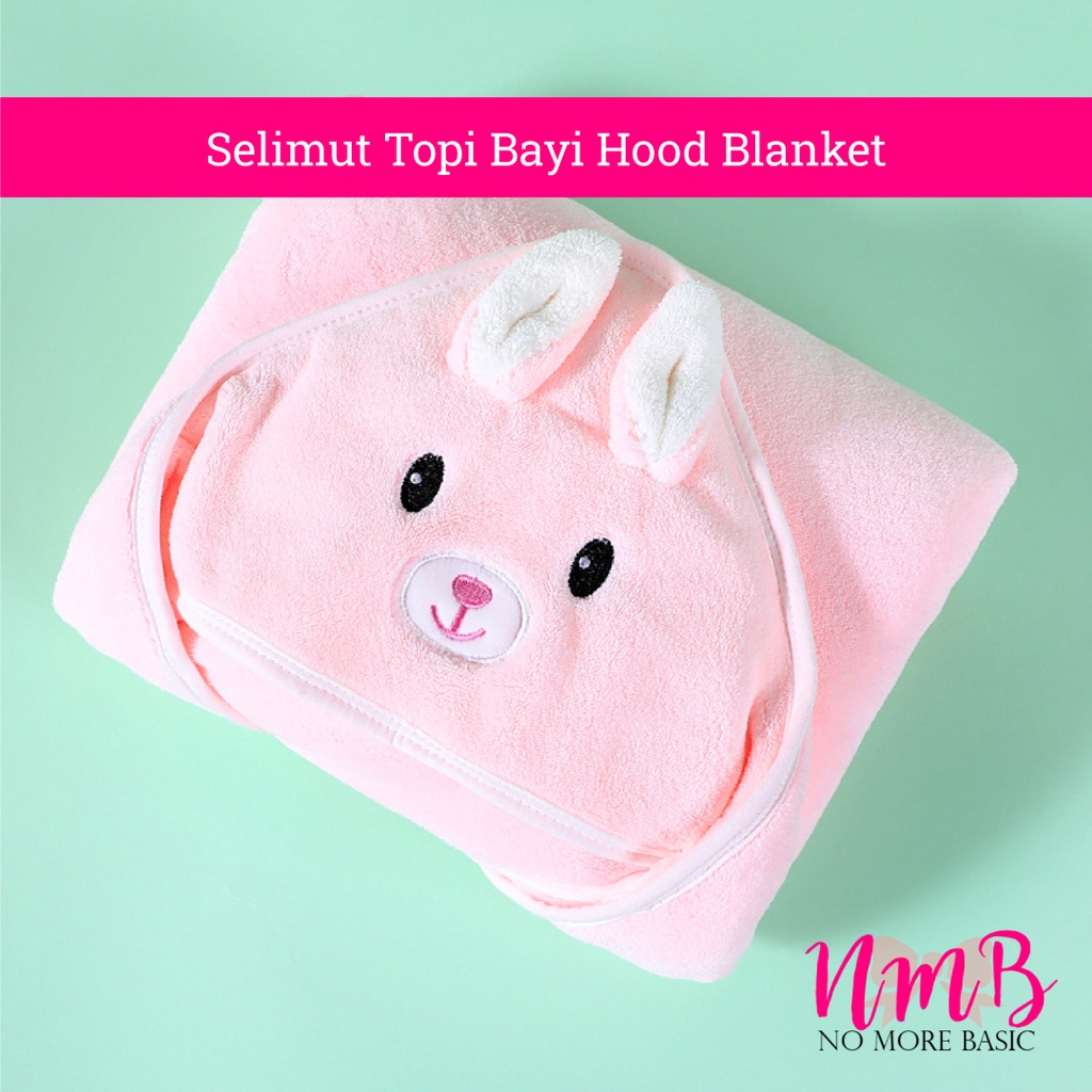 Selimut Topi Bayi Karakter Hood Blanket Newborn Selimut Bayi Karakter