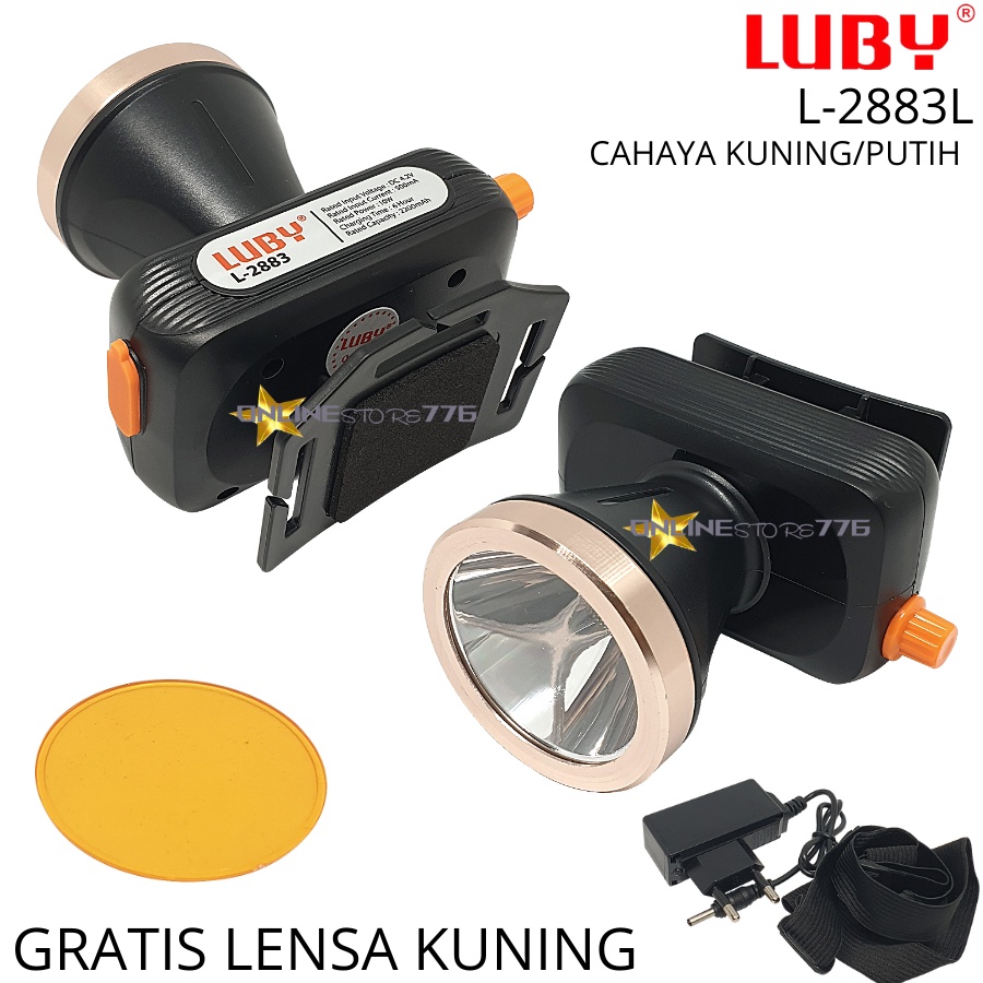 SENTER KEPALA / SENTER KEPALA LUBY L2883 / HEADLAMP LUBY L2883L / SENTER KEPALA RECHARGEABLE 10WATT / 10W