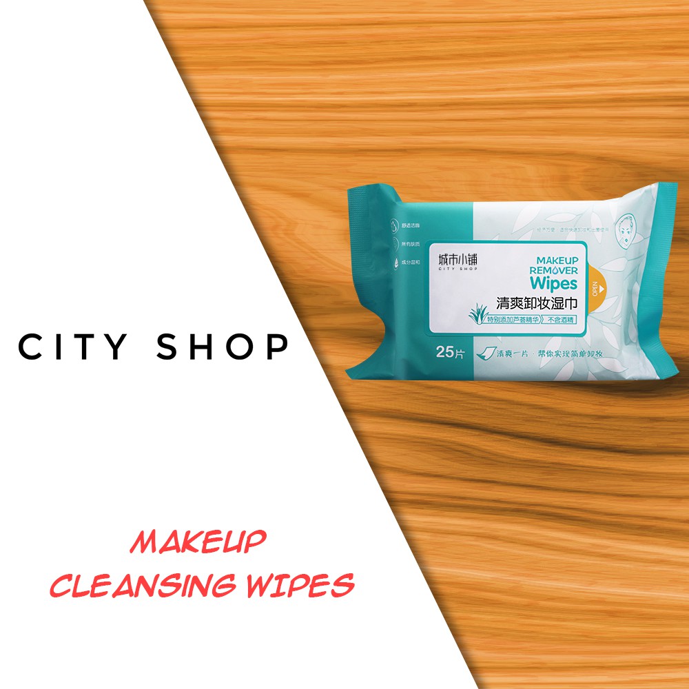 CITY SHOP Green Tea Makeup Remover Wipes Cleansing Cotton Soft and No Alcohol 3 Packs