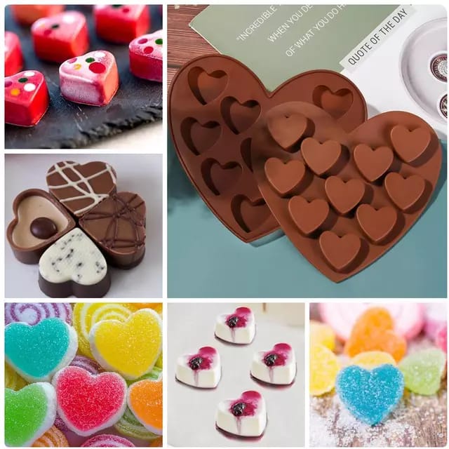 Cetakan Coklat Silicone Love 10 Grid Cetakan Coklat Jelly Pudding es Batu Love 10 Lubang Silicone Molds Baking Chocolate