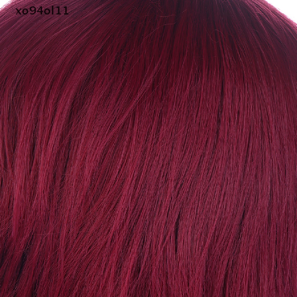 Xo Genshin Wig Rambut Palsu Wanita Model Panjang Bergelombang Warna Merah Untuk Cosplay Anime