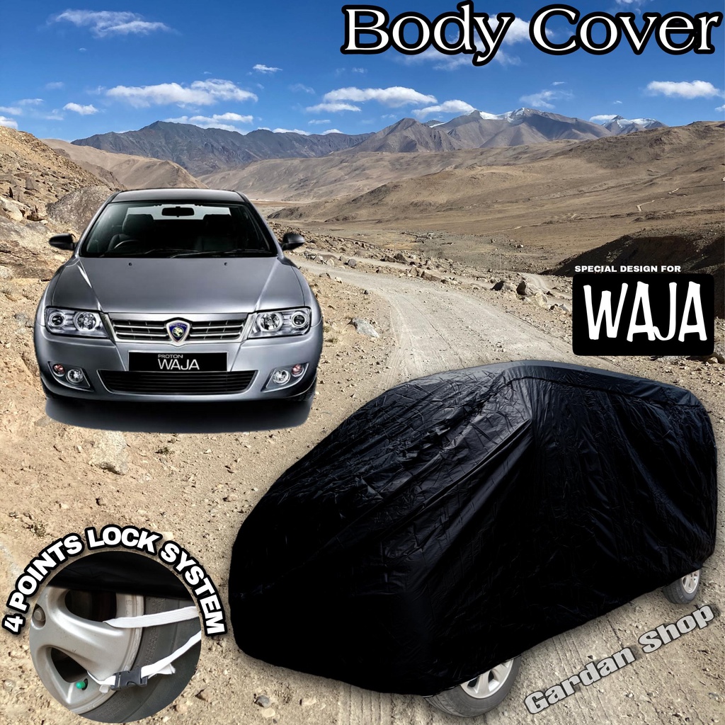 Sarung Mobil WAJA Hitam POLOS Body Cover Waja Full Black