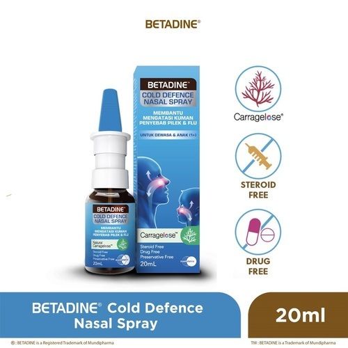 BETADINE NASAL/ BETADINE COLD DEFENCE NASAL SPRAY 20 ML DEWASA DAN ANAK ORIGINAL-BPOM