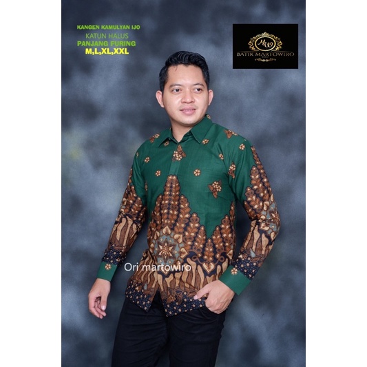 Batik Pria KANGEN KAMULYAN IJO Full Furing Katun Halus Size M-XXL High Quality