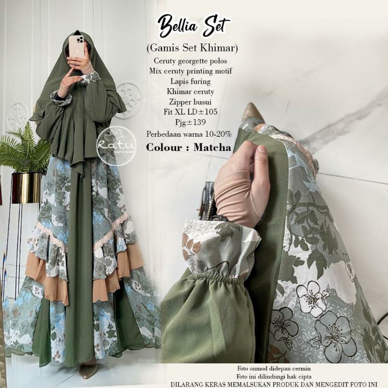 BELLIA SET | GAMIS SET KHIMAR BY RATU