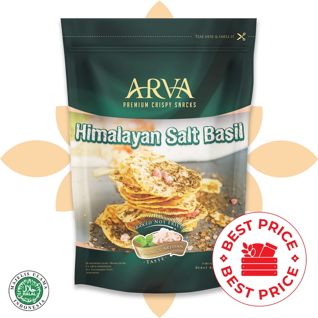 ARVA - HIMALAYAN SALT BASIL CRISPY TEMPE SNACK - 100 GR (PREMIUM &amp; HALAL)