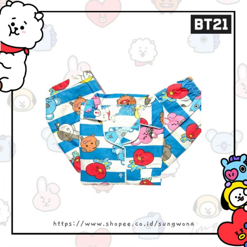 Piyama Wanita BT21 BTS Chimmy Cooky Tata Mang Koya Rj