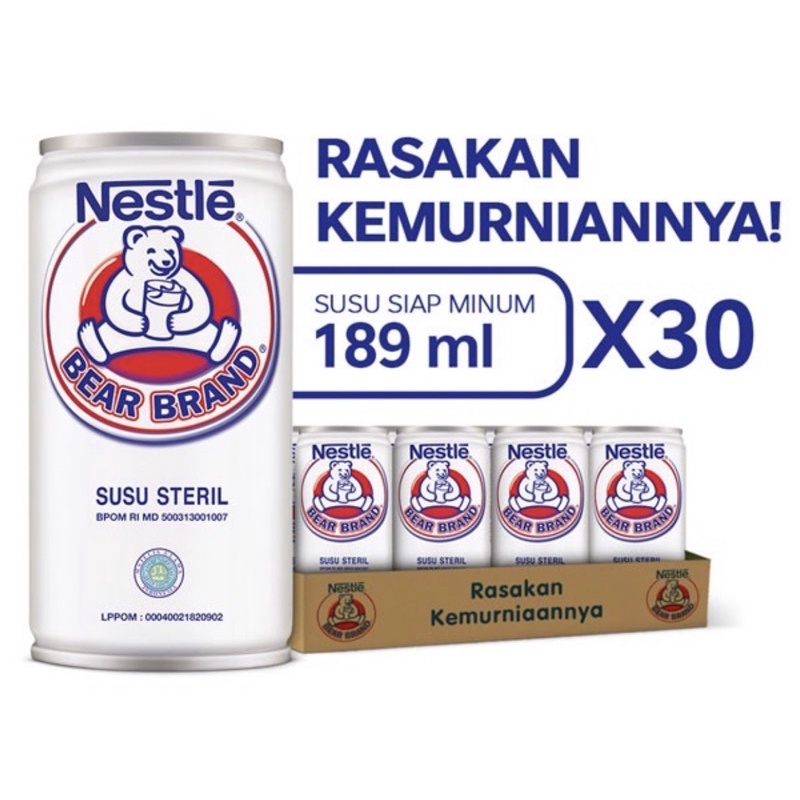 

BEAR BRAND MILK SUSU STERIL 189 ML - ISI 30