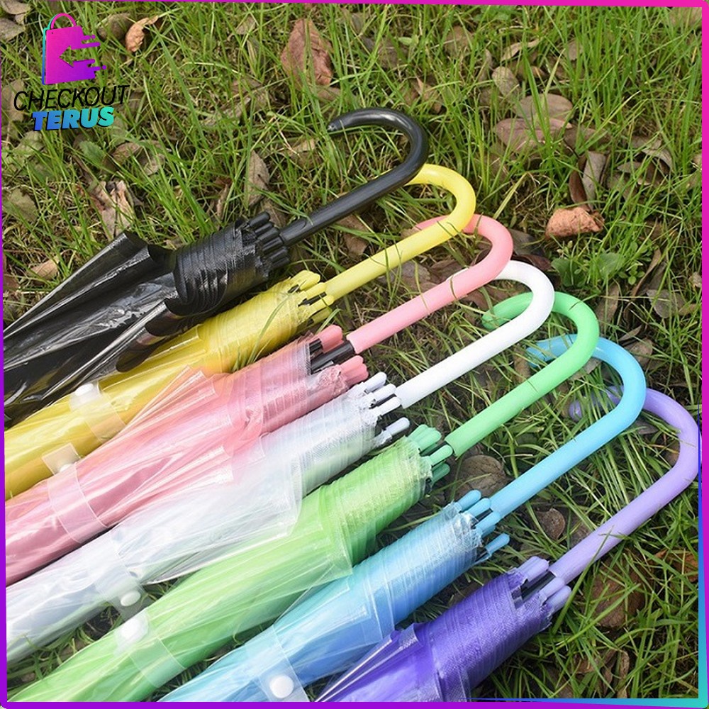 CT C433 Payung Transparan Japanese Korean Style Payung Tongkat Bening Polos Bisa Untuk Kado Souvenir Umbrella Simple Fashion Drama Kore