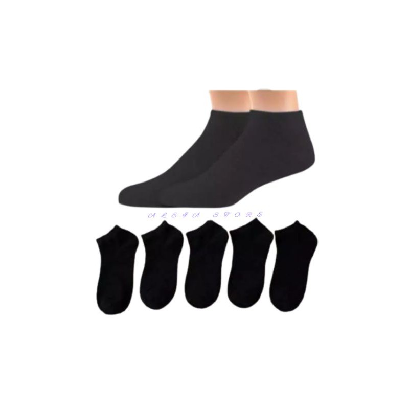3 Pasang Kaus Kaki Hitam Polos Pendek Kaus Kaki Dewasa Pria Dan Wanita