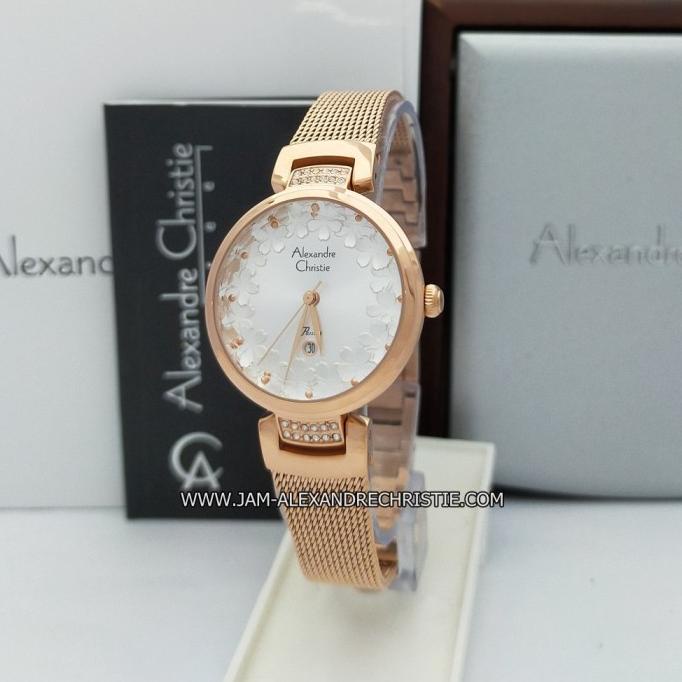 JAM TANGAN WANITA ALEXANDRE CHRISTIE AC 2756 LD FRGWH ROSEGOLD WHITE barang ada