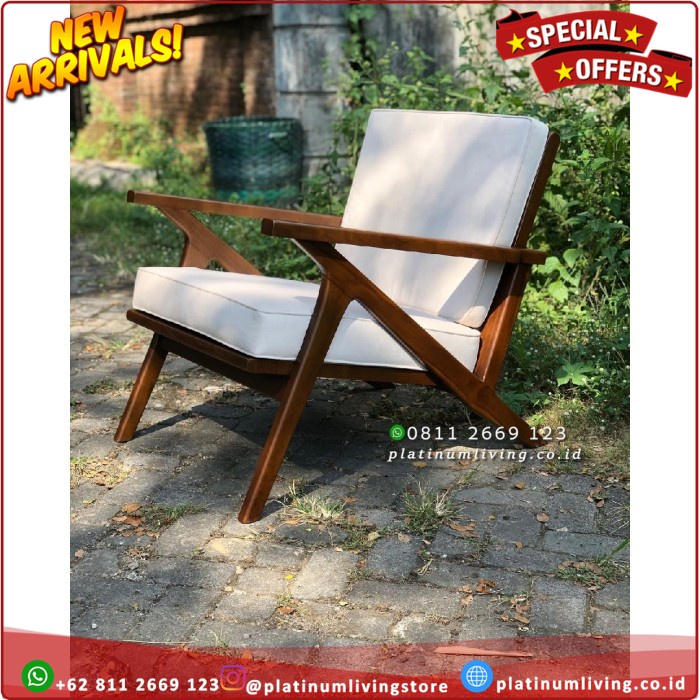 Kursi Sofa Single Santai, Kursi Malas Kayu Jati, Teak chair Sofa Platinumliving Furniture Indonesia