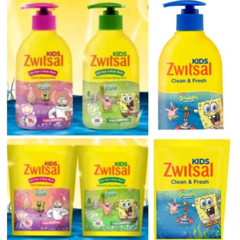 Zwitsal Kids Body Wash / Bubble Bath 280ml/Reffil 250ml