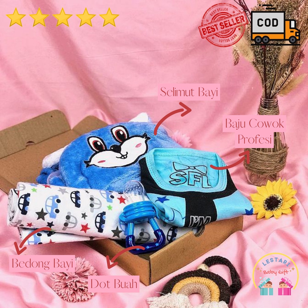 [Lestaribabygift] BISA COD BUNDA  Kado Set Baju Bayi Cowok | Hampers Baby New Born | Hampers Bayi Ne