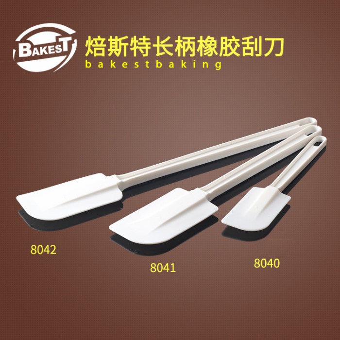 Bakest white rubber butter cream spatula plastic handle