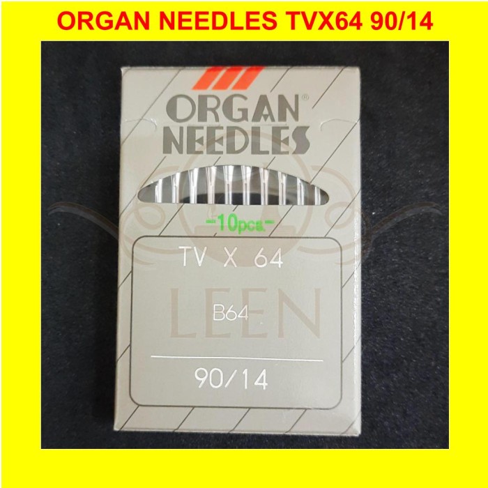 Jarum ORGAN TVx64 14 Make Up Mesin Jahit 2 Rantai TV X 64 Mike Up LEEN