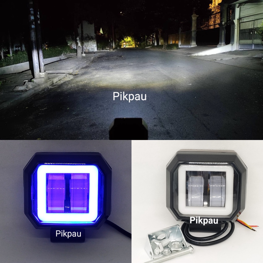 Lampu Tembak Sorot 4D CWL LED Kotak 2 Mata Lensa Sinar Putih ring Kotak 4 warna 20 Watt Dijamin Terang