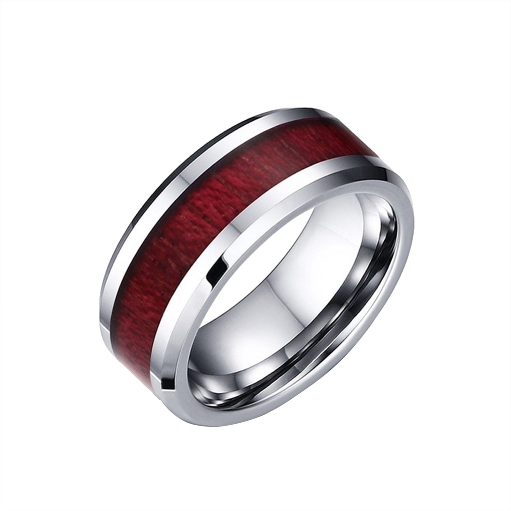 Hu Hu Hu Hu Hu Alat Bantu Pasang Kacamata♡ Cincin Bahan Titanium Steel Motif Kayu Untuk Hadiah Valentine