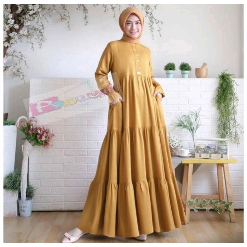 Gamis Rayon Import Original Gamis Salvina Ukuran Kecil LD 100 cm