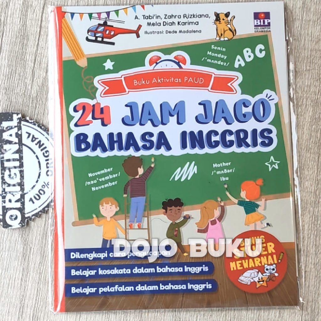 Buku Aktivitas PAUD : 24 Jam Jago Bahasa Inggris (2021) Bonus Stiker Me