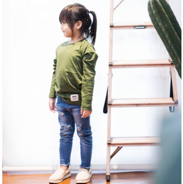 KAOS POLOS ANAK PANJANG HIJAU ARMY