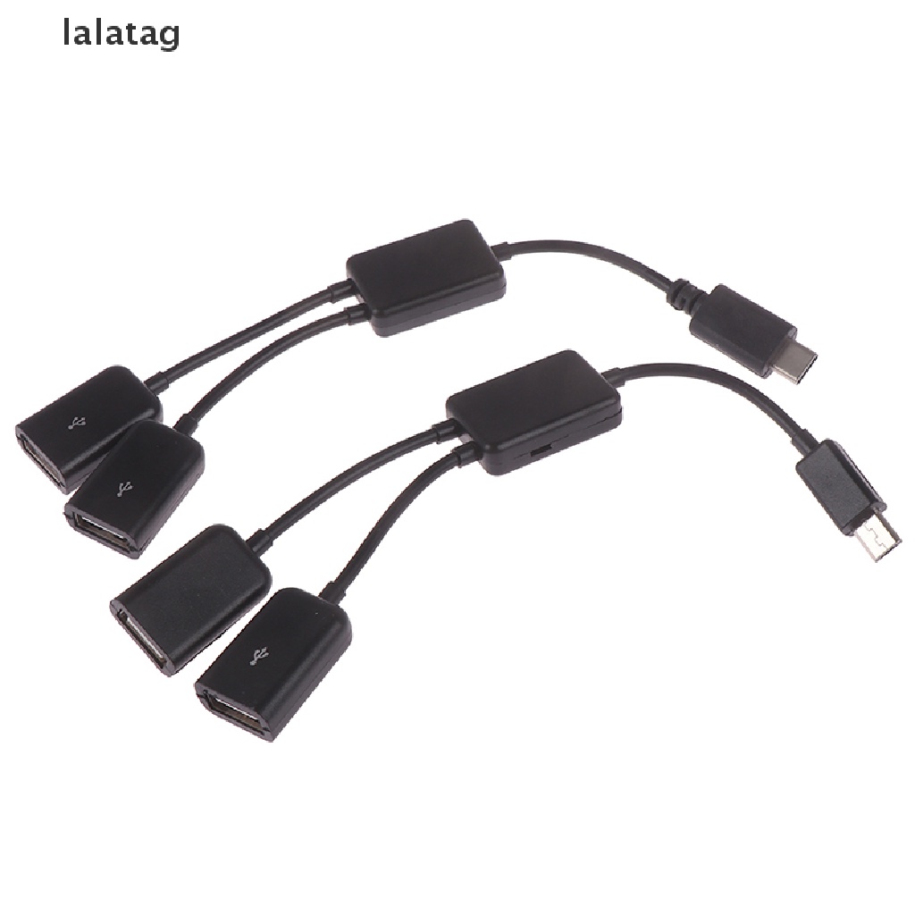 (Flyag) Adaptor Splitter Kabel Micro Usb / Tipe C Ke 2 Otg Female