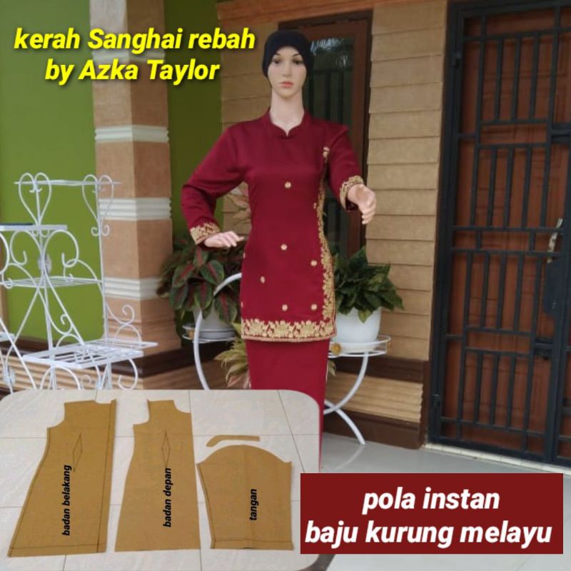 pola instan baju kurung melayu