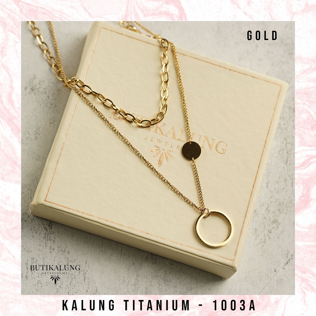 ELENA - Kalung Titanium Lapis Emas Necklace Perhiasan Tunangan Anti Karat Stainless 1003