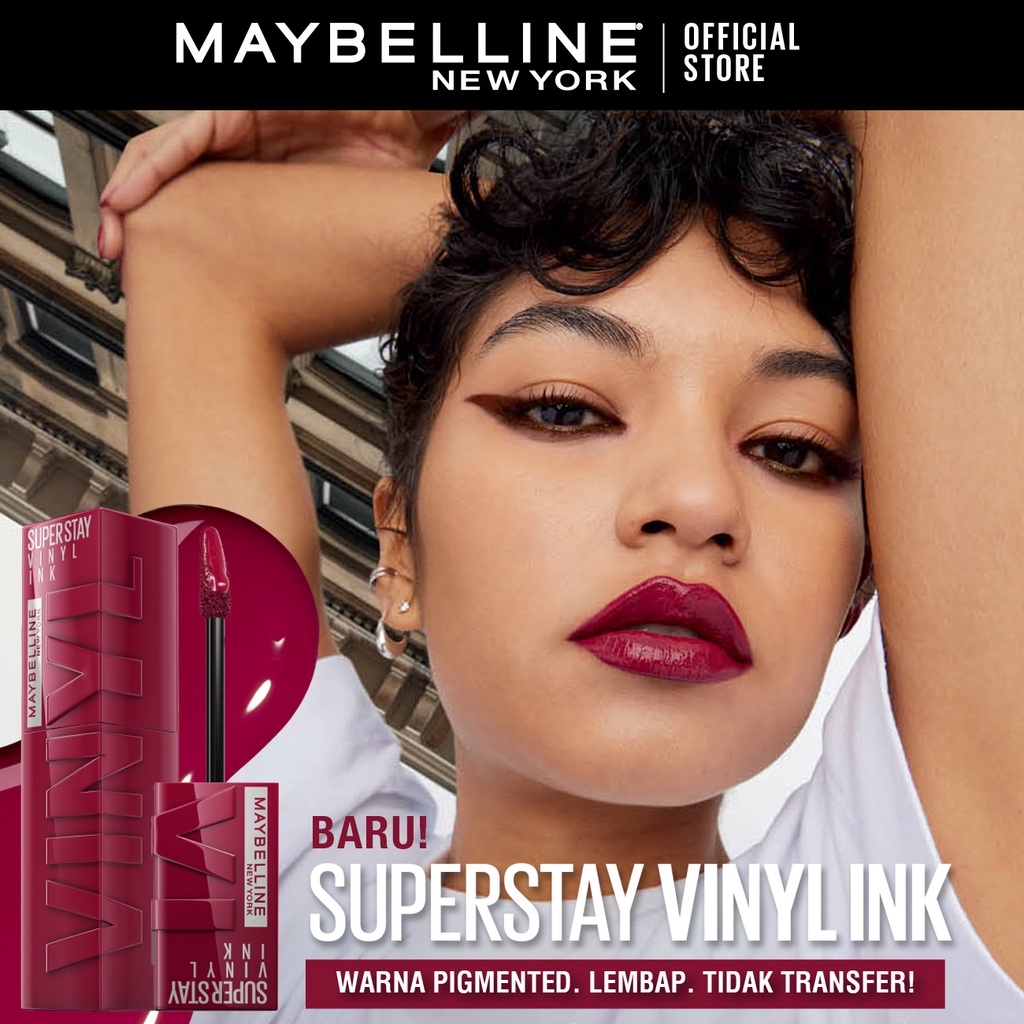 Maybelline Superstay Vinyl Ink 4.2ml - Liquid Lipstik Lipstick Make Up Lipcream Viral Ready Stock-1