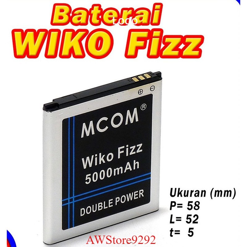 Mcom Battery Batre Baterai Double Power Mcom Wiko Fizz
