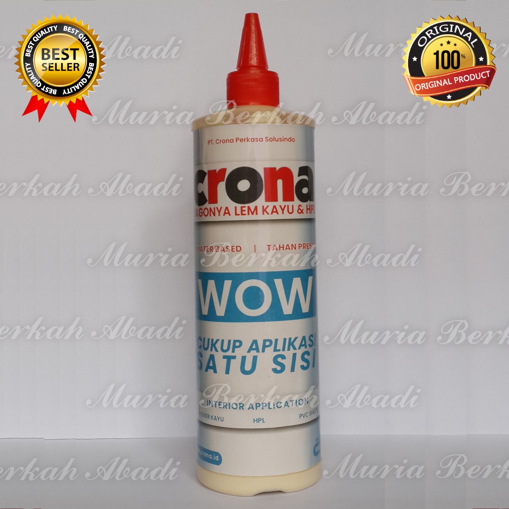 Jagonya Lem Kayu dan HPL Crona WOW untuk Kayu, HPL dan PVC Sheet - 600 Gram